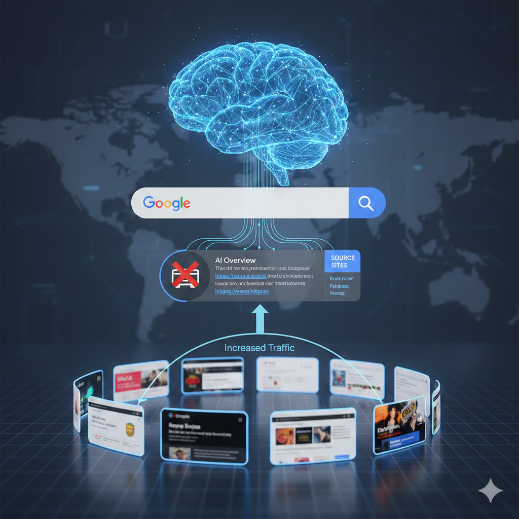 Interface Google AI Overviews optimisée pour le clic